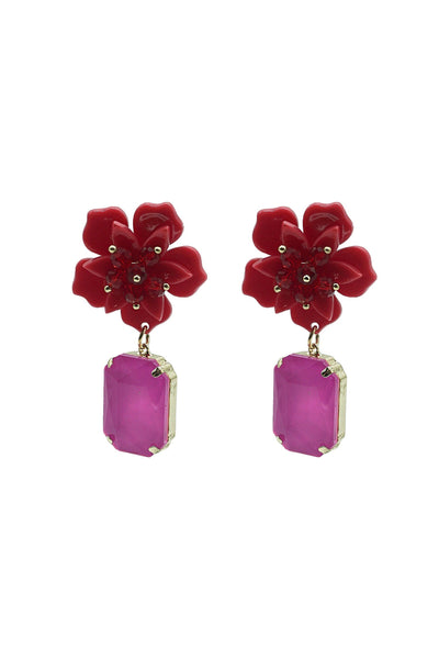 Analu Pink Gem Flower Earrings Alamour The Label Analu Pink Gem Flower Earrings | Afterpay | Klarna | Zip Pay