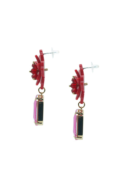 Analu Pink Gem Flower Earrings Alamour The Label Analu Pink Gem Flower Earrings | Afterpay | Klarna | Zip Pay