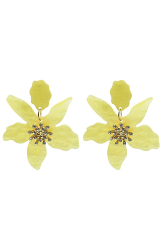 Briella Yellow Flower Earrings
