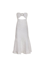 Angele White Jacquard Midi Dress