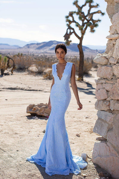 Ivy Lace Gown - Sky Blue Alamour Made-To-Order A&N Luxe Ivy Sky Blue Lace Gown | Afterpay | Laybuy | Klarna