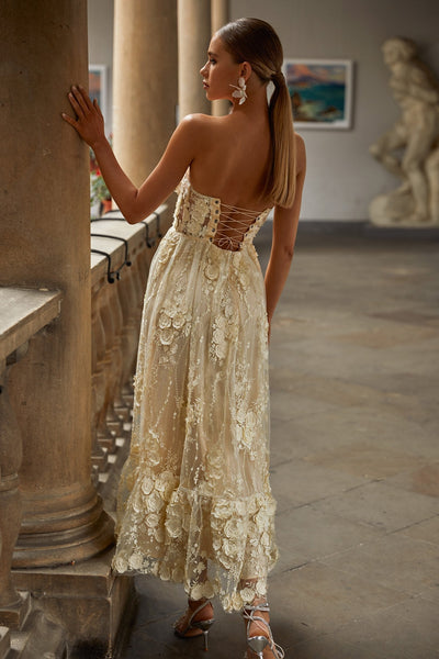 Dahlia Dress Alamour The Label Dahlia 3D Floral Lace-up Dress | Afterpay | Klarna | Zip Pay