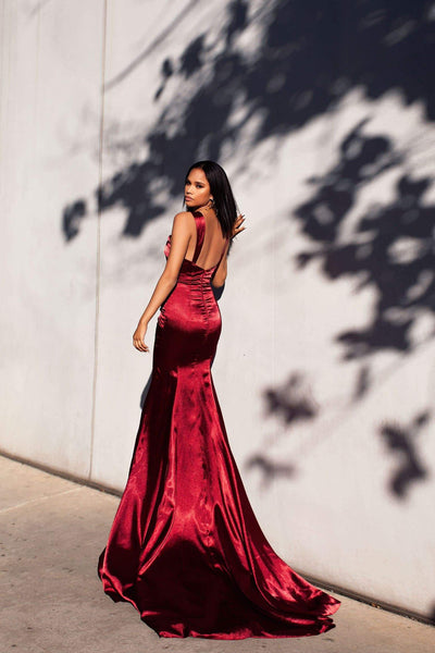 Davina Satin Gown - Burgundy Alamour Made-To-Order Davina Burgundy Satin Gown | Afterpay | Zip Pay | Sezzle