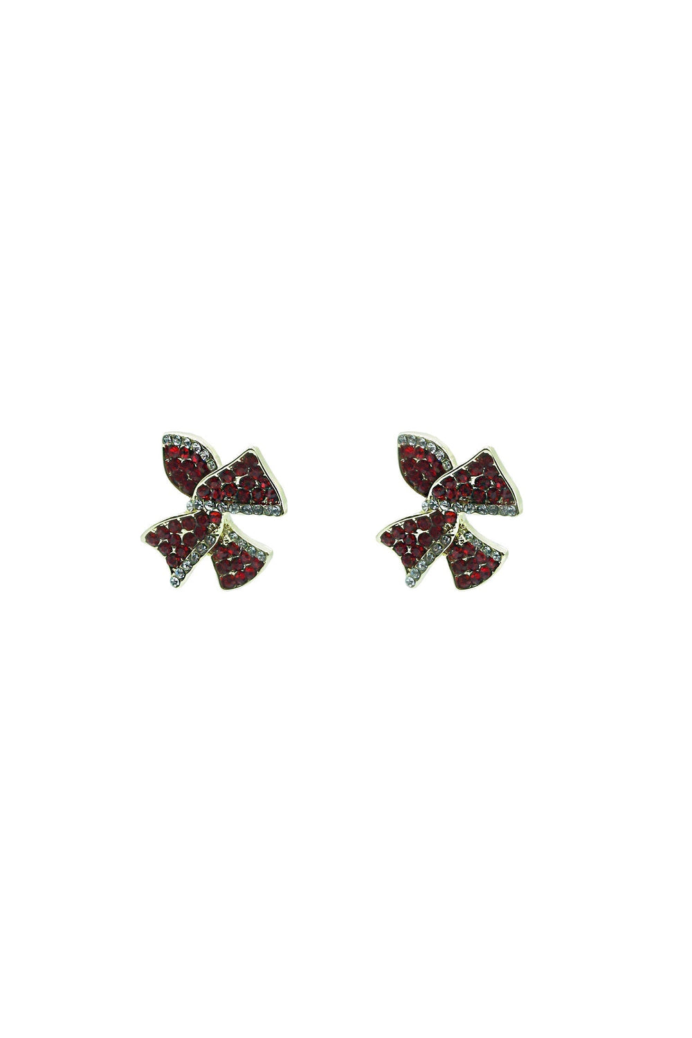 Alieen Red Bow Diamante Earrings