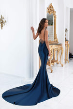 Pascala Gown - Navy Alamour The Label Pascala Navy Satin Gown | Afterpay | Zip Pay | Sezzle | Laybuy