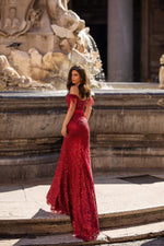 Natale - Wine Red Alamour The Label Natale Wine Red Off-Shoulder Sequin Gown | Afterpay | Zip Pay