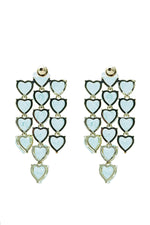 Adena Baby Blue Trio Heart Earrings