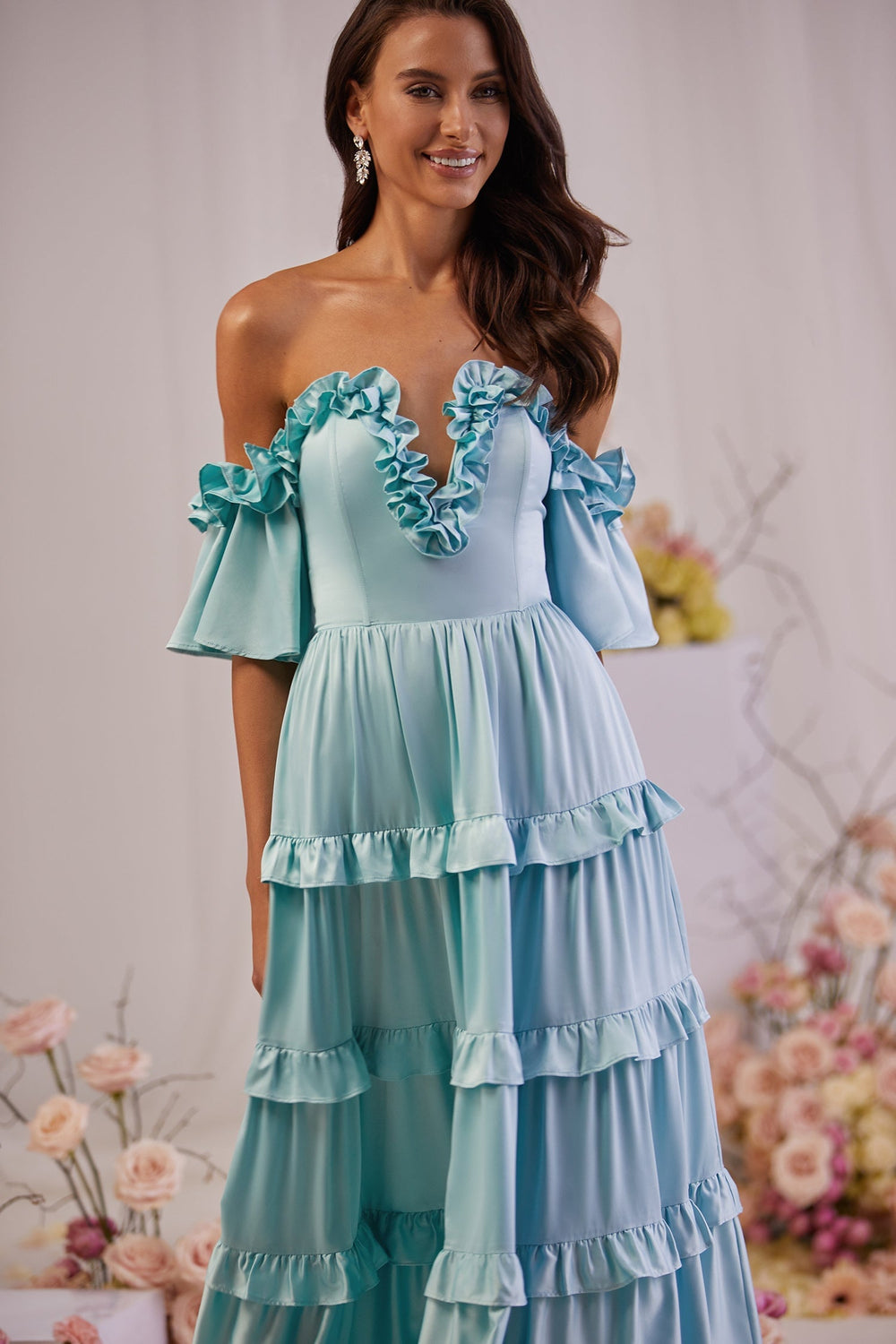 Belle Dress Alamour The Label Belle Blue Satin Midi Dress | Afterpay | Klarna | Zip Pay