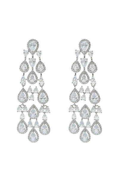 Corrine Silver Embellished Drop Earrings Alamour The Label Corrine Silver Embellished Drop Earrings | Afterpay | Klarna