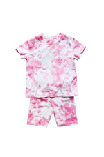 Kourtney Kids Set - Pink Tie Dye T-Shirt & Bike Shorts