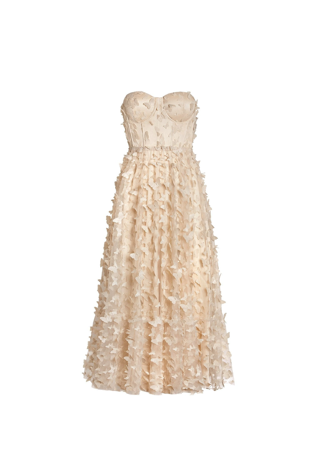 Mariposa Strapless 3D Butterfly Midi Dress | Afterpay | Klarna XS Mariposa Strapless 3D Butterfly Midi Dress | Afterpay | Klarna XS