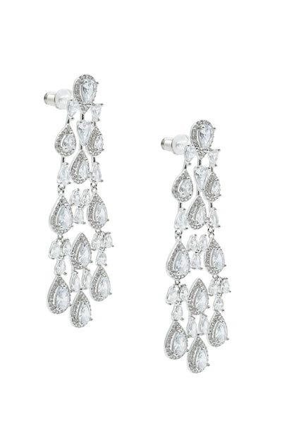 Corrine Silver Embellished Drop Earrings Alamour The Label Corrine Silver Embellished Drop Earrings | Afterpay | Klarna