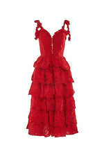 Eldora Dress Alamour The Label Eldora Red San Gallo Lace Midi Dress | Afterpay | Laybuy | Klarna