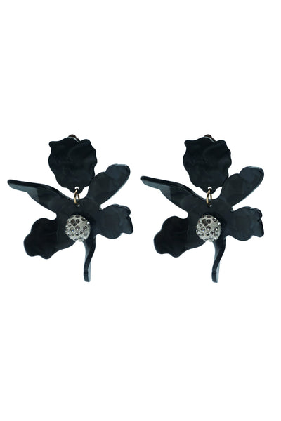 Luna Black Flower Statement Earrings Alamour The Label Luna Black Flower Statement Earrings | Afterpay | Klarna | Zip Pay