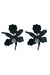 Luna Black Flower Statement Earrings