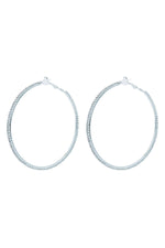 Ellen Silver Diamante Hoop Earrings