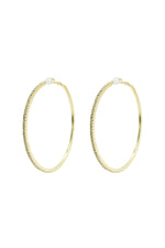 Ellen Gold Diamante Hoop Earrings