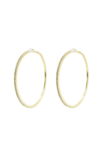 Ellen Gold Diamante Hoop Earrings