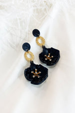 Katina Black Flower Acrylic Earrings