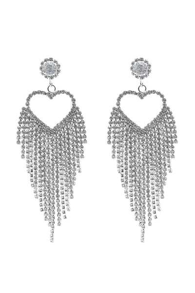 Latika Silver Heart Drop Earrings Alamour The Label Latika Silver Heart Drop Earrings | Afterpay | Klarna | Zip Pay