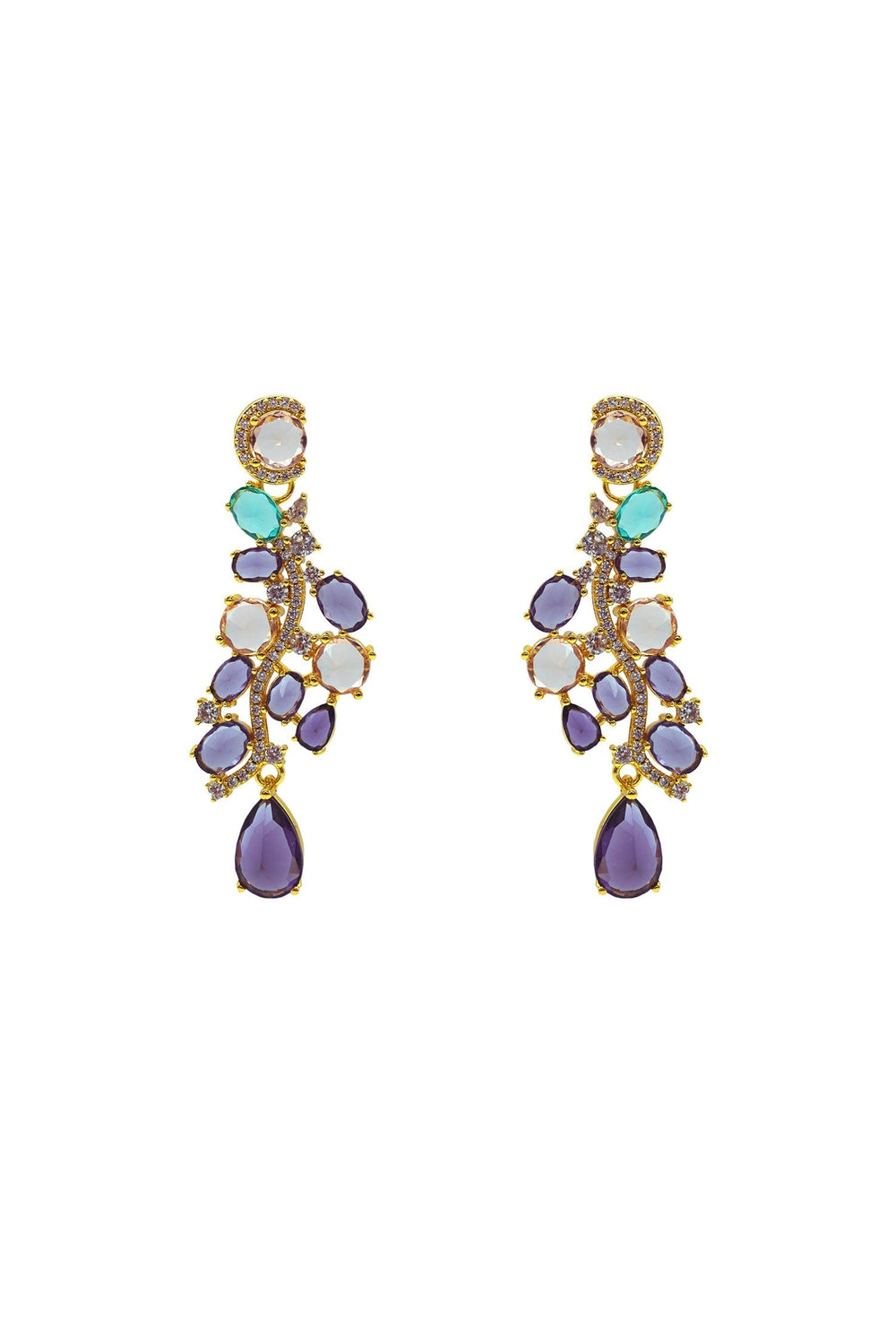 Marcelle Gold Embellished Statement Earrings