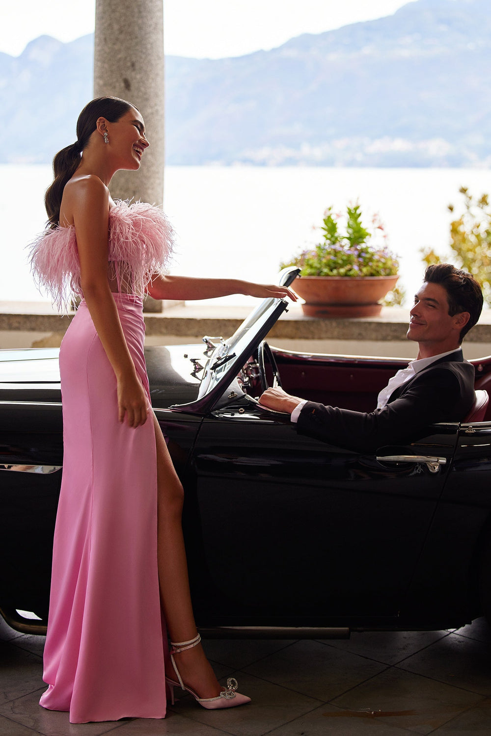 alamour the label pink dress Layla One Shoulder Jersey Mauve Pink Gown Alamour The Label