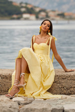 Lina Dress Alamour The Label Lina Yellow Poplin Maxi Dress | Afterpay | Klarna | Zip Pay