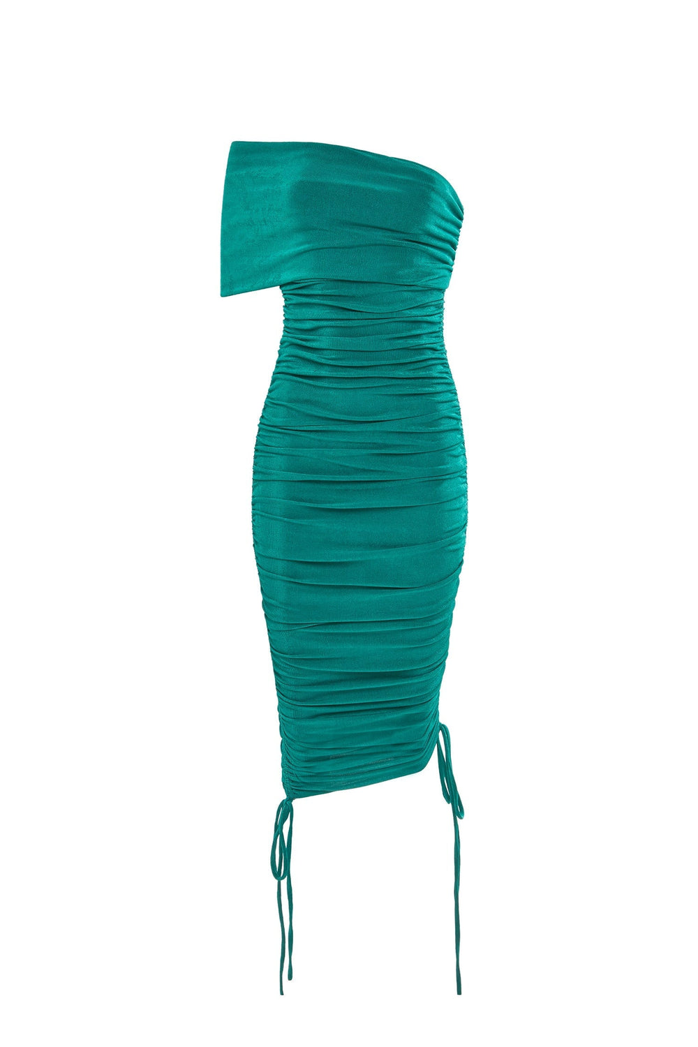 Selena Jersey Emerald Dress with Single Sleeve