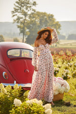 Evalyn Pink Floral Maxi Dress Alamour the Label
