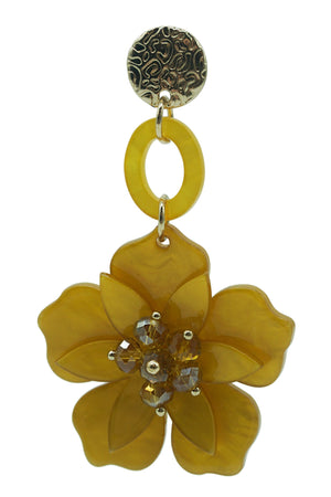 Petra Mustard Flower Drop Earrings