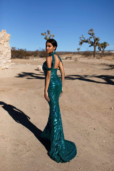 Zella Sequin Gown - Emerald Alamour The Label A&N Luxe Zella Emerald Sequin Gown | Afterpay | Zip | Sezzle