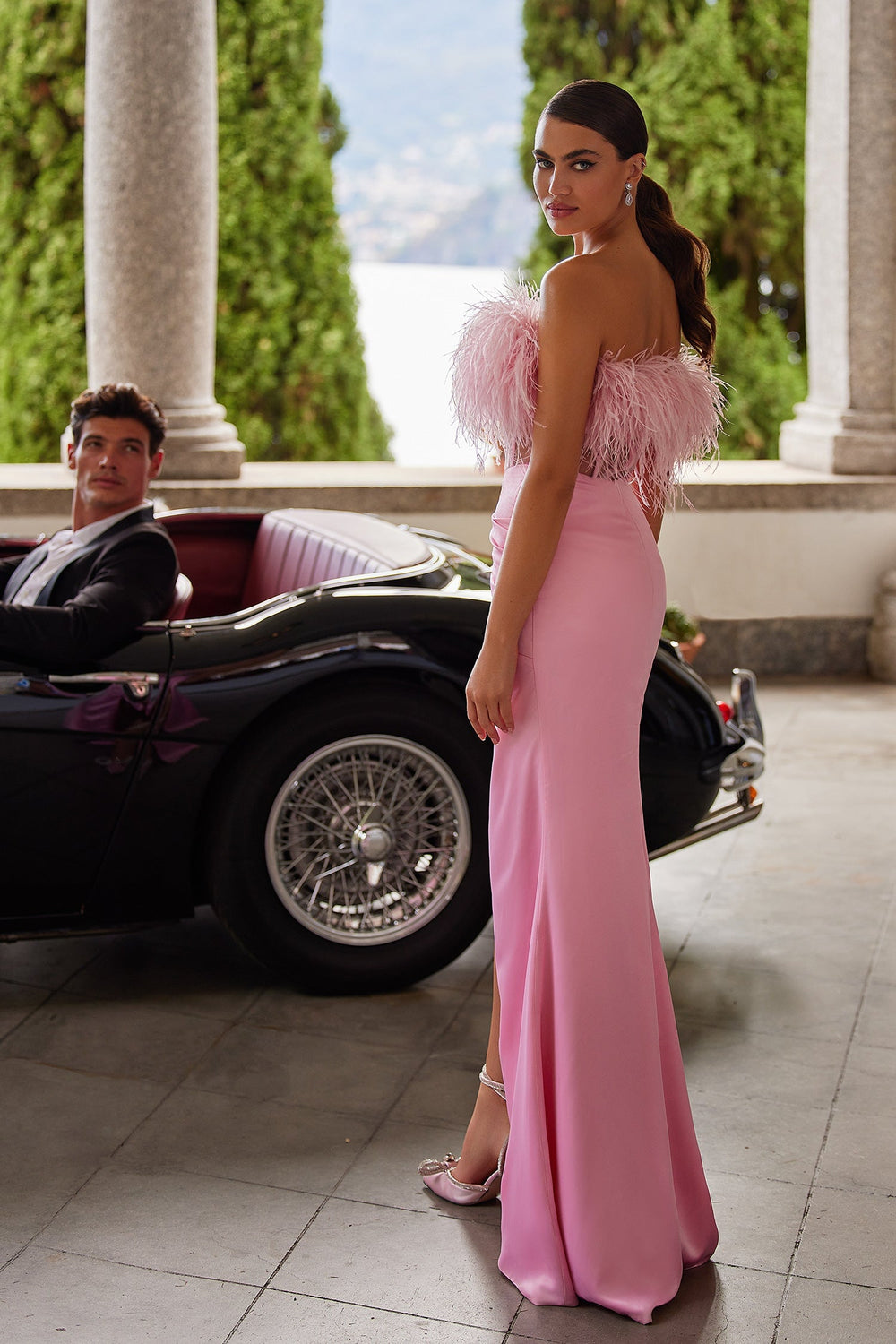 alamour the label pink dress Feodora