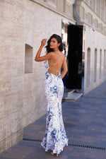 Kara Dress Alamour The Label Kara White & Blue Floral Maxi Dress | Afterpay | Zip Pay