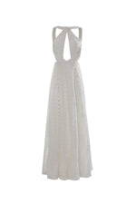 Zayna White Lace Maxi Dress with Bodice Cut-Out and Open Back