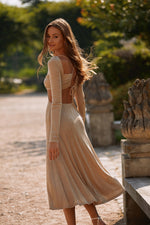 Laetita Dress - Shimmering Jersey Maxi with Cut-Outs