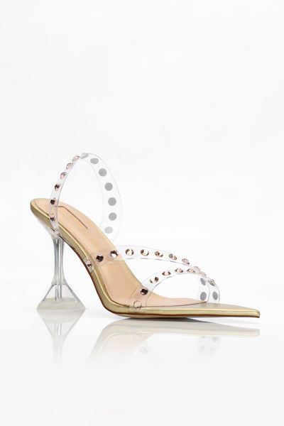 Zahara - Gold Heels Alamour The Label Zahara Gold Open Toe Heels | Afterpay | Klarna | Zip Pay