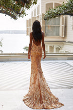 Alayna Cowl Neckline Mermaid Gown Gold Alayna Cowl Neckline Mermaid Gown Gold