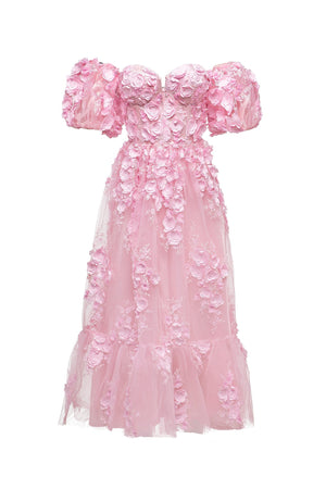 Patrizia 3D Floral Midi Dress | Afterpay | Zip Pay | Sezzle | LayBuy