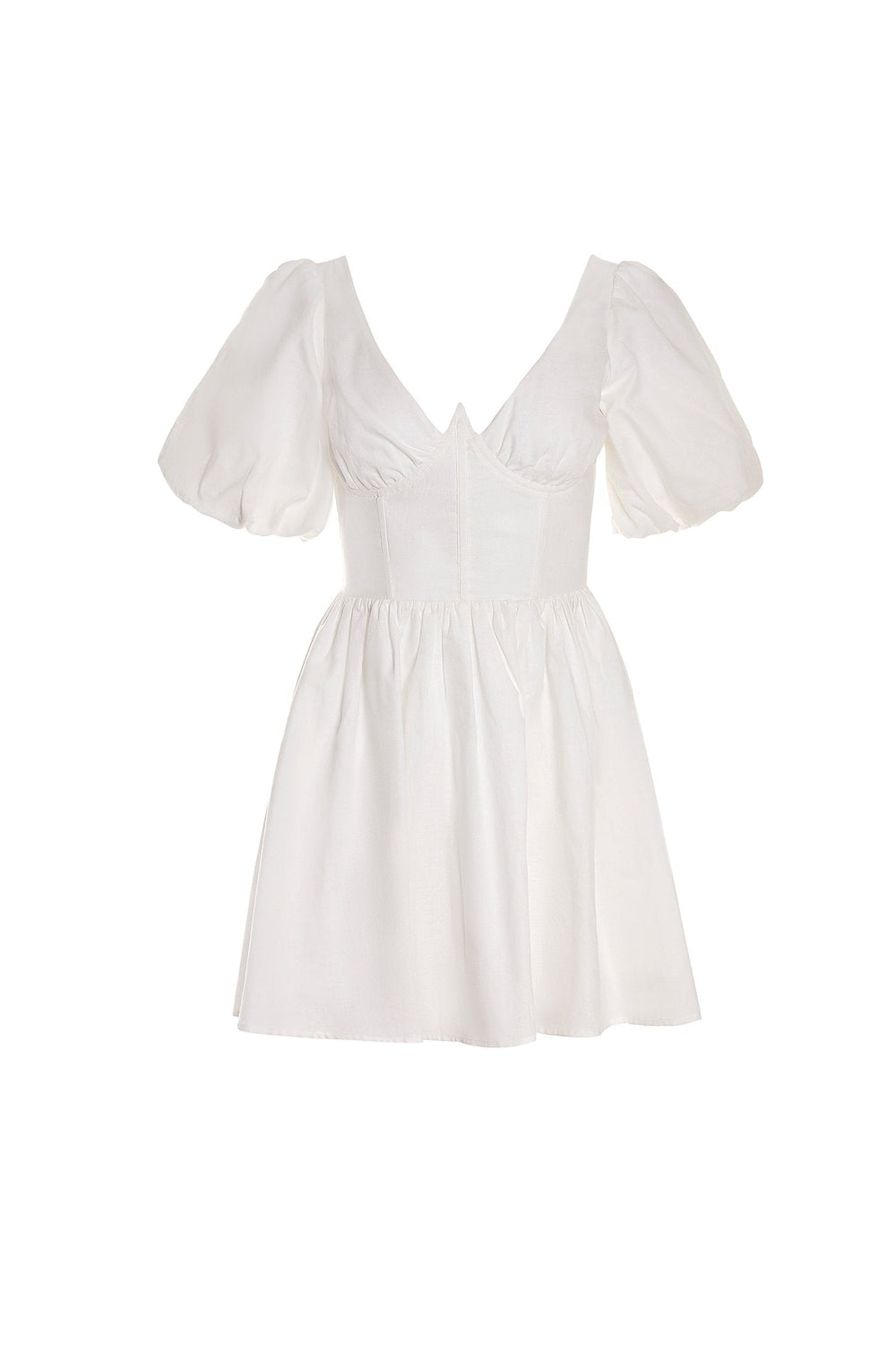 Adah White Mini Linen Dress