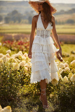 Zaina Dress Alamour The Label Zaina Lace Midi Dress with Sheer Sides | Afterpay | Laybuy | Klarna