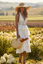 Zaina Dress Alamour The Label Zaina Lace Midi Dress with Sheer Sides | Afterpay | Laybuy | Klarna