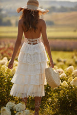 Zaina Dress Alamour The Label Zaina Lace Midi Dress with Sheer Sides | Afterpay | Laybuy | Klarna