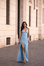 Kaia - Sky Blue Alamour The Label Kaia Sky Blue Lace Gown | Afterpay | Zip Pay | Sezzle | Laybuy