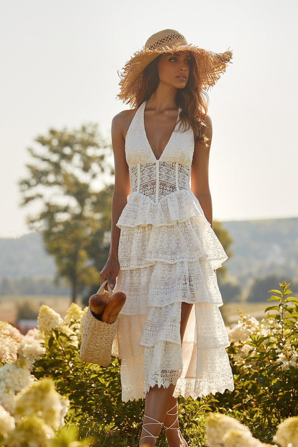 Zaina Dress Alamour The Label Zaina Lace Midi Dress with Sheer Sides | Afterpay | Laybuy | Klarna