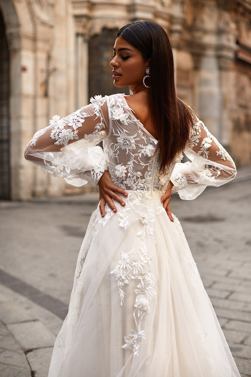 VELMA - Silvery Strapless A-Line Wedding Dress - Dreamon.com.tr