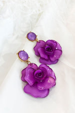 Camilla Violet Acrylic Flower Earrings