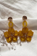 Petra Mustard Flower Drop Earrings
