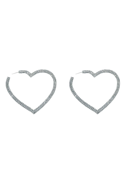 Gaia Silver Crystal Heart Hoop Earrings Alamour The Label Gaia Silver Crystal Heart Hoop Earrings | Afterpay | Klarna