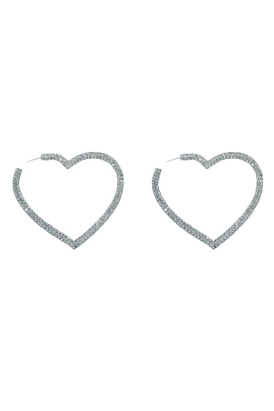 Gaia Silver Crystal Heart Hoop Earrings