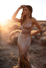 Yoven Sequin Gown - Rose Gold Alamour The Label A&N Luxe Yoven Rose Gold Sequin Gown | Afterpay | Klarna